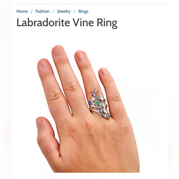Labradorite Vine Ring - Picture 1 of 5